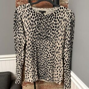 J Crew Mercantile Women's Leopard Teddie Sweater Size Small 100% Cotton